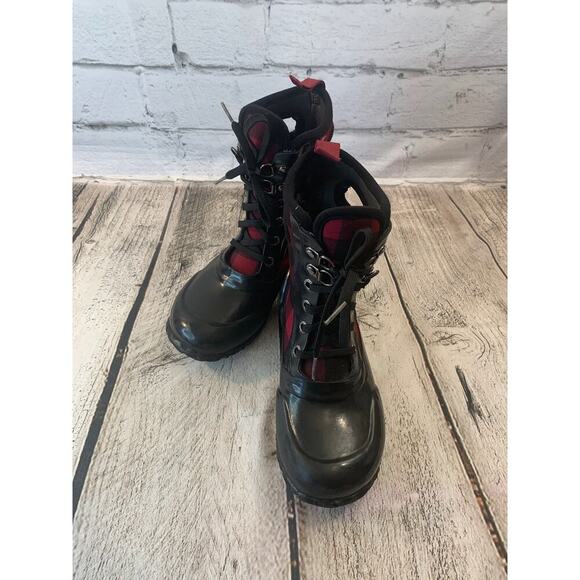 BOGS Girl’s “Sidney” Lace Up Buffalo Plaid Boots / Size: 12 - Picture 1 of 11